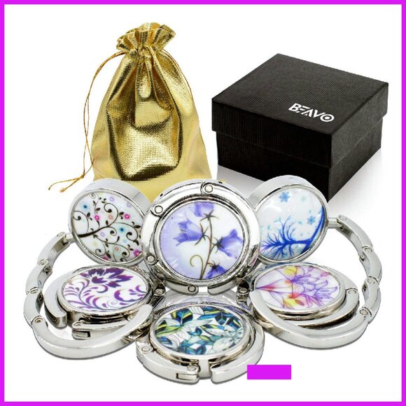 Accessories - Foldable Handbag Hangers Set of 6 Mixed Patterns Zinc Alloy Practical Chic